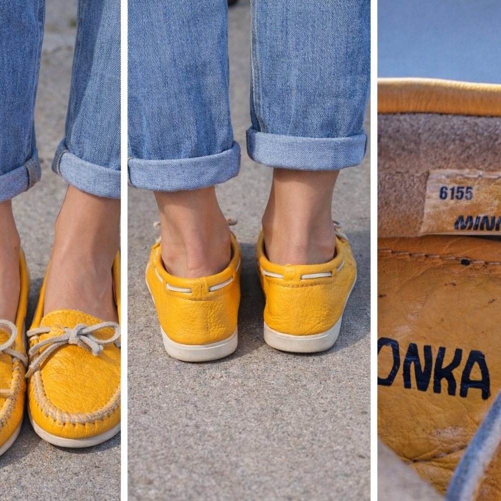 Minnetonka Yellow Leather Moccasins